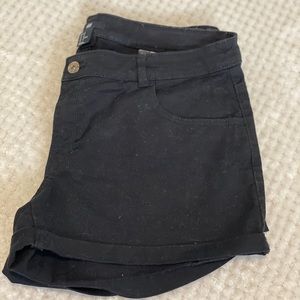 Black jean shorts